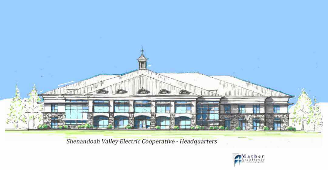 Shenandoah Valley Electric Cooperative construction drawing by Mather Architects.