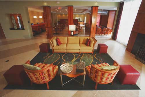 Lounge area in the lobby of the Holiday Inn, Winchester, VA.