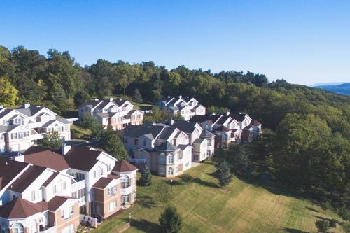 An aerial view of the Sunnyside Villas Retirement housing in Central, VA.