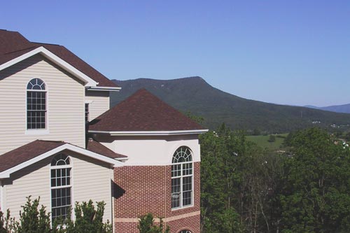 A look over the roof of Sunnyside Villas Retirement housing in Central, VA, at Massanutten in the background.